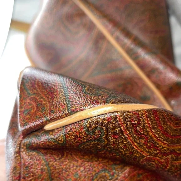 Etro Vintage Italian Luxury Elegant Brown Paisley Tote Bag by Etro made in Italy - Picture 7 of 9